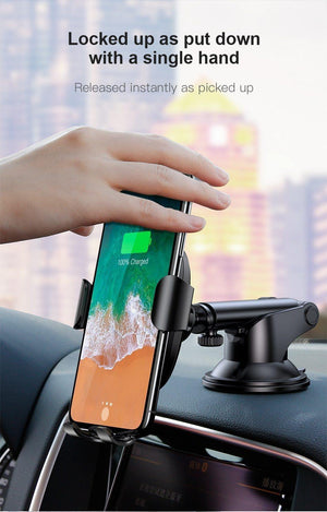 Planet Gates Baseus 2 in1 Qi Wireless Car Charger for iPhone X XS XR Samsung S9 Quick Wireless Charging Charger Car Mount Mobile Phone Holder