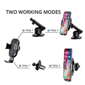Planet Gates Baseus 2 in1 Qi Wireless Car Charger for iPhone X XS XR Samsung S9 Quick Wireless Charging Charger Car Mount Mobile Phone Holder