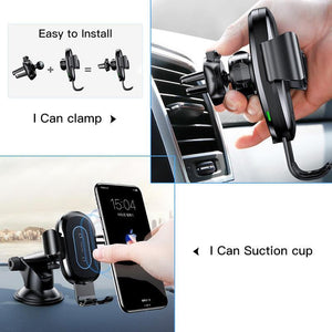 Planet Gates Baseus 2 in1 Qi Wireless Car Charger for iPhone X XS XR Samsung S9 Quick Wireless Charging Charger Car Mount Mobile Phone Holder