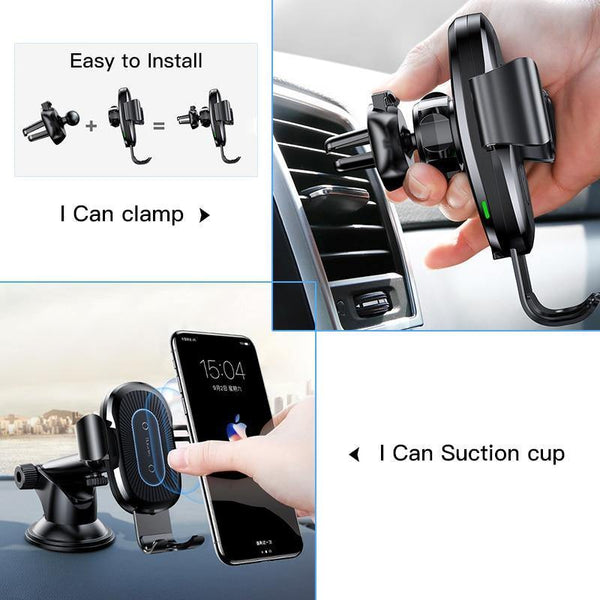Planet Gates Baseus 2 in1 Qi Wireless Car Charger for iPhone X XS XR Samsung S9 Quick Wireless Charging Charger Car Mount Mobile Phone Holder
