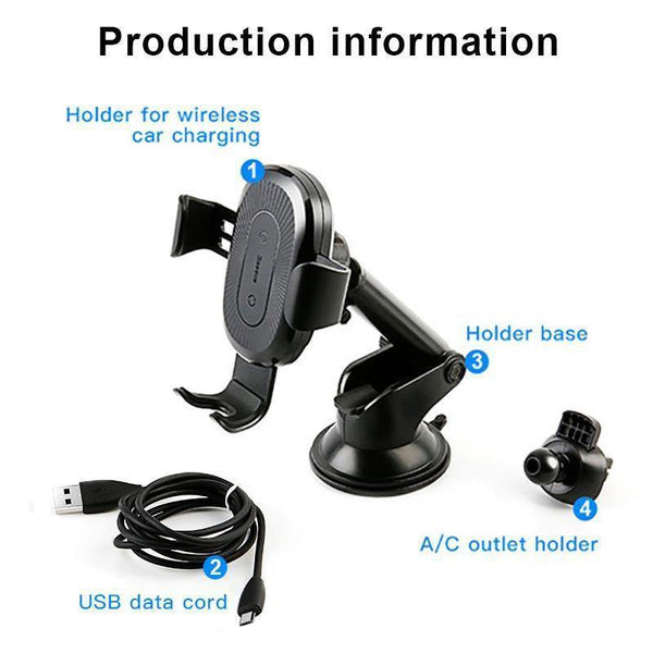 Planet Gates Baseus 2 in1 Qi Wireless Car Charger for iPhone X XS XR Samsung S9 Quick Wireless Charging Charger Car Mount Mobile Phone Holder