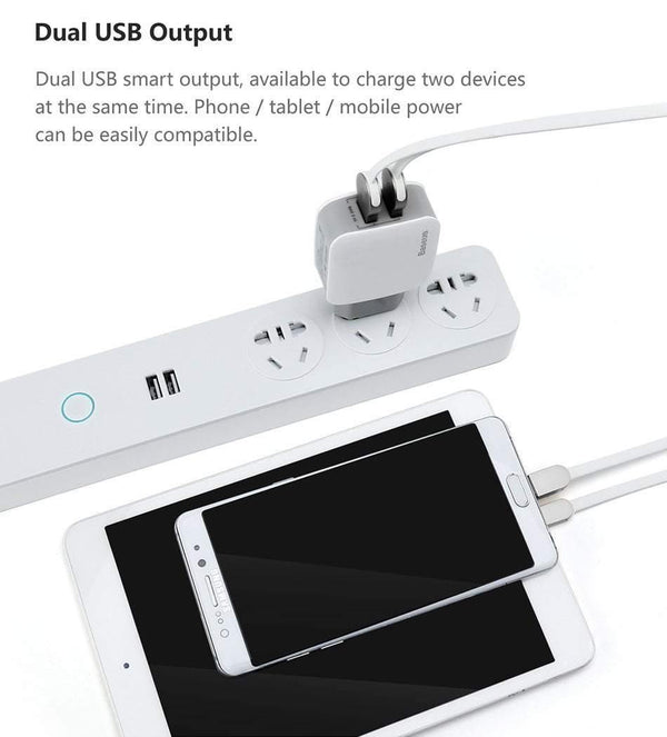 Planet Gates Baseus 2 USB EU Charger Plug For Samsung Huawei Xiaomi Dual USB Port Travel Wall Charger Mobile Phone USB Charger Adapter 5V2.4A