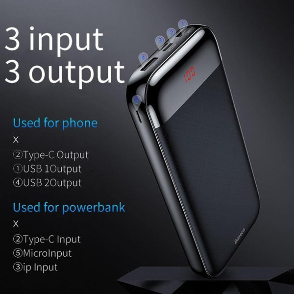 Planet Gates Baseus 20000mAh Power Bank For iPhone Xiaomi Portable 20000 mAh Powerbank External Battery USB C PD Charging Charger Poverbank