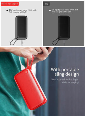Planet Gates Baseus 20000mAh Power Bank For iPhone Xs Max XR 8 7 Samsung S9 USB PD Fast Charging + Dual QC3.0 Quick Charger Powerbank MacBook