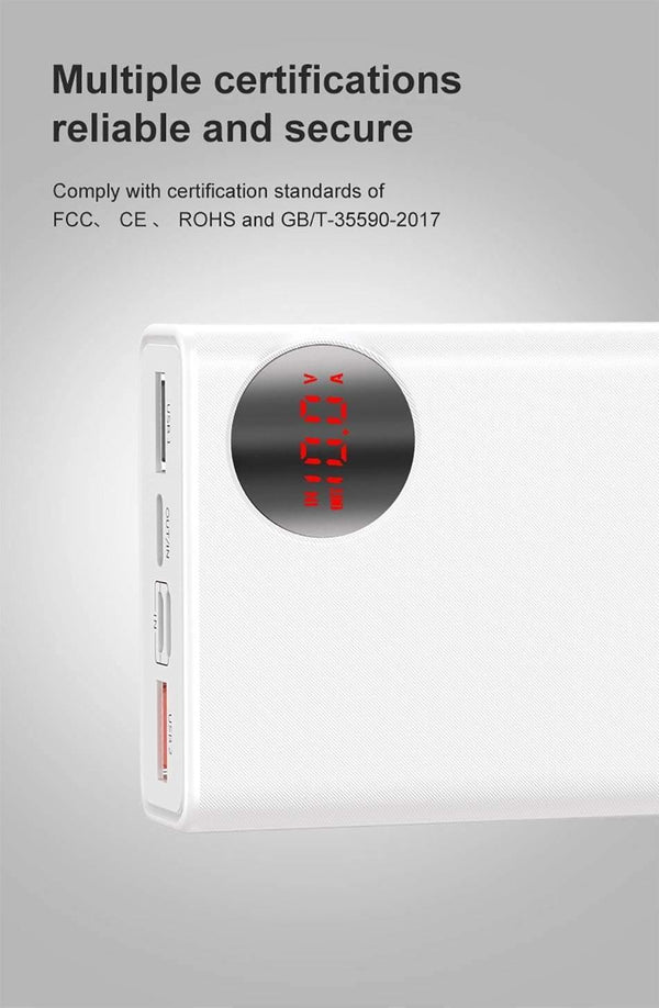 Planet Gates Baseus 20000mAh Power Bank USB C PD Quick Charge 3.0 20000 mAh Pover Poverbank For Huawei Xiaomi External Battery Pack Powerbank