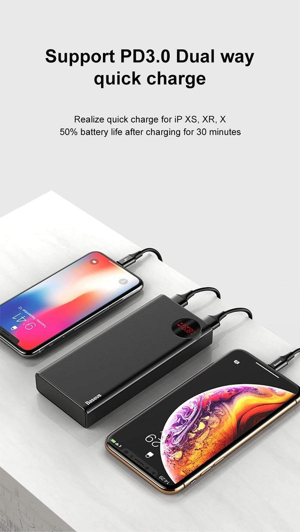 Planet Gates Baseus 20000mAh Power Bank USB C PD Quick Charge 3.0 20000 mAh Pover Poverbank For Huawei Xiaomi External Battery Pack Powerbank