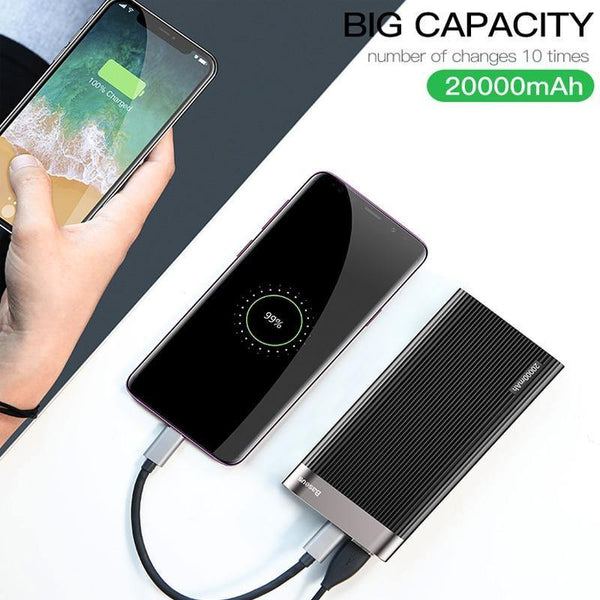 Planet Gates Baseus 20000mAh Quick Charge 3.0 Power Bank LED Display Dual USB Type C PD Fast Charging External Battery Pack Charger Powerbank