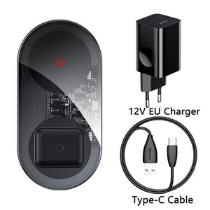 Baseus 20W Fast Qi Wireless Charger For Airpods iPhone 11 Pro Dual Wireless Charging Pad For Samsung S20 S10 Wireless Charger (black)