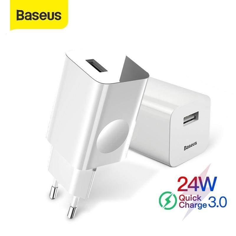 Baseus 24W Quick Charge 3.0 USB Charger QC3.0  Wall Adapter Charger QC 3.0 Fast Charging For Smartphone (QC3.0 USB CHARGER)