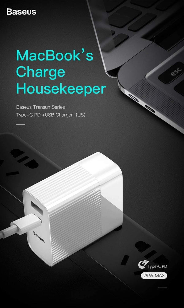 Planet Gates Baseus 29W Type C PD 3.0 USB Charger For iPhone Xs Max Xr Xs X 8 USB C PD Fast Charging Mobile Phone Charger For iPad Pro Huawei