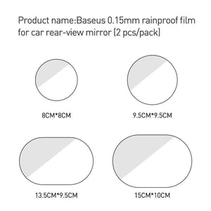 Baseus 2Pcs 0.15mm Car Rearview Mirror Protective Films Anti Fog Window Foils Waterproof Rainproof Protective Car Sticker