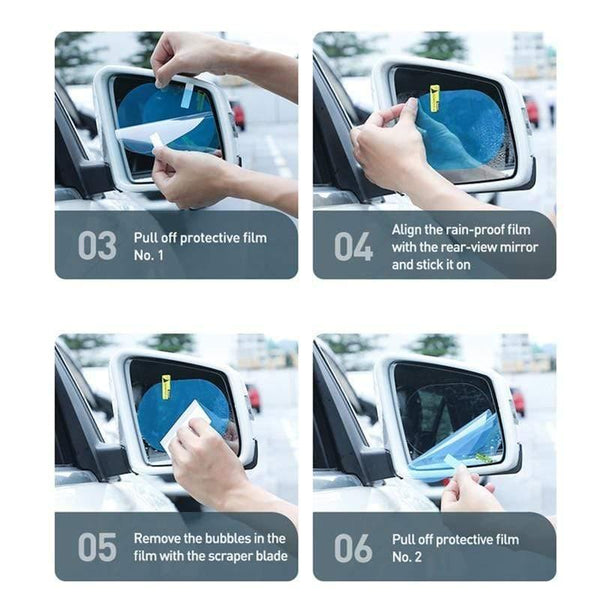 Baseus 2Pcs 0.15mm Car Rearview Mirror Protective Films Anti Fog Window Foils Waterproof Rainproof Protective Car Sticker