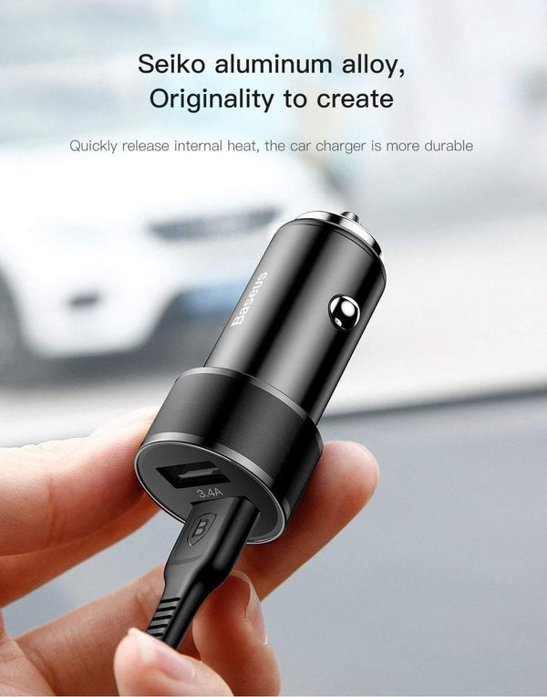 Planet Gates Baseus 3.4A Car Charger for iPhone Samsung Xiaomi Dual USB Mobile Phone Charger for Auto Tablet Travel Adapter Car Phone Charger