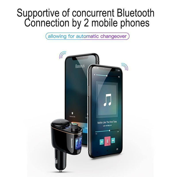 Planet Gates Baseus 3.4A Dual USB Car Charger For iPhone Bluetooth FM Transmitter Car Kit MP3 Player FM Modulator Fast Mobile Phone Charger
