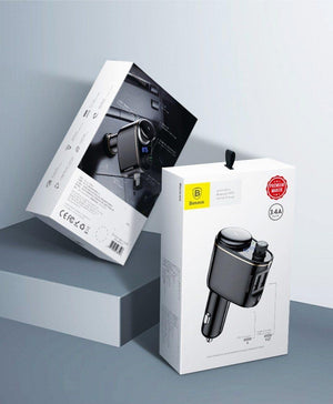 Planet Gates Baseus 3.4A Dual USB Car Charger For iPhone Bluetooth FM Transmitter Car Kit MP3 Player FM Modulator Fast Mobile Phone Charger