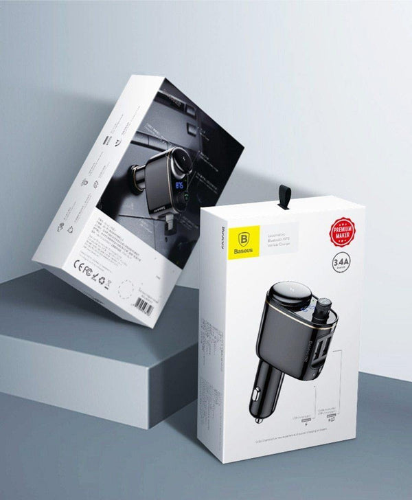Planet Gates Baseus 3.4A Dual USB Car Charger For iPhone Bluetooth FM Transmitter Car Kit MP3 Player FM Modulator Fast Mobile Phone Charger