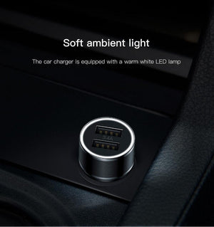 Planet Gates Baseus 3.4A Dual USB Car Charger For iPhone xs Samsung Xiaomi iPad 2 Port LED Car Mobile Phone Charger Fast Car Charging Charger