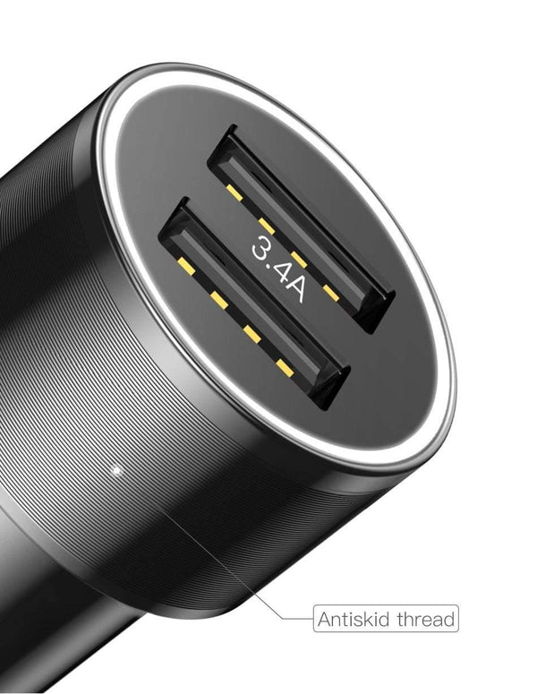 Planet Gates Baseus 3.4A Dual USB Car Charger For iPhone xs Samsung Xiaomi iPad 2 Port LED Car Mobile Phone Charger Fast Car Charging Charger