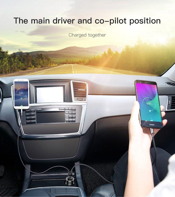 Planet Gates Baseus 3.4A Dual USB Car Charger For iPhone xs Samsung Xiaomi iPad 2 Port LED Car Mobile Phone Charger Fast Car Charging Charger