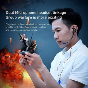 Baseus 3.5mm In-ear Gaming Earphone For Pubg Controller GAMO-15 3D Stereo earphones For Mobile pubg Gamer with Detachable HD Mic