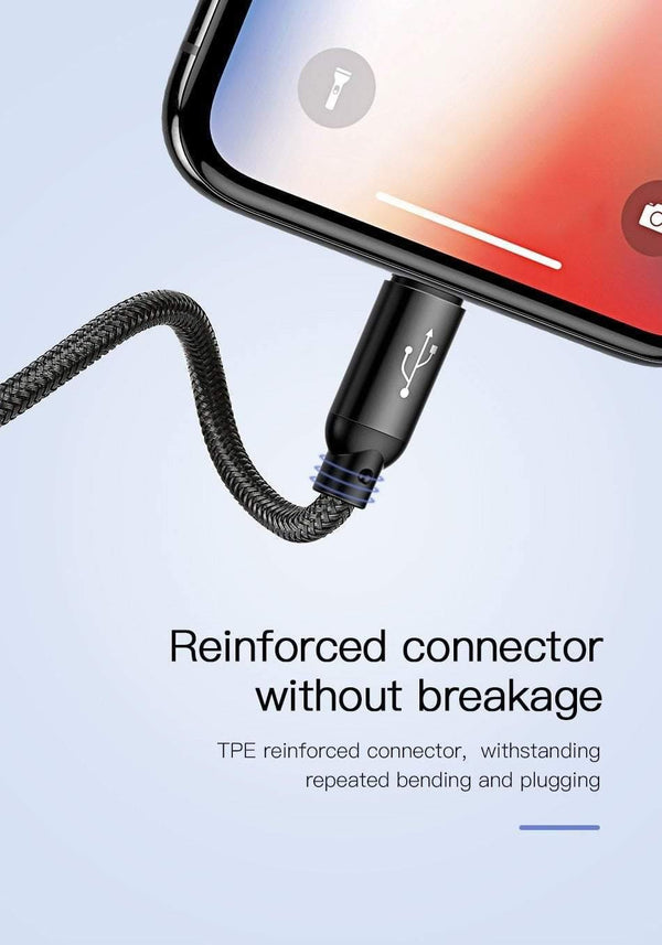 Planet Gates Baseus 3 in 1 3.5A USB Cable For iPhone Xs Max Xr X 8 7 Fast Charging Charger USB Type C Type-c Micro USB Cable For Mobile Phone
