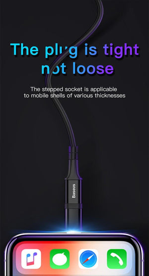 Planet Gates Baseus 3 in 1 USB Cable For iPhone Micro USB Type C Charger Cable For iPhone Xs Max X 8 7 Samsung Oneplus Android Phone Cables