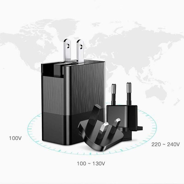 Baseus 3 Port USB Charger 3 in1 Triple EU US UK Plug 2.4A Travel Wall Charger Adapter Portable USB Phone Charger (3-in-1 USB CHARGER)