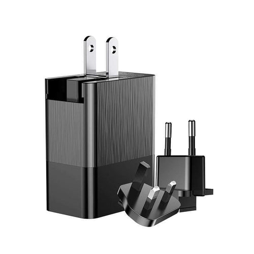 Baseus 3 Port USB Charger 3 in1 Triple EU US UK Plug 2.4A Travel Wall Charger Adapter Portable USB Phone Charger (3-in-1 USB CHARGER)