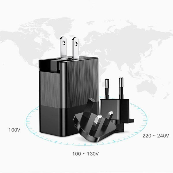 Planet Gates Baseus 3 Port USB Charger 3in1 Triple EU US UK Plug 2.4A Travel Wall Charger Adapter for iPhone Samsung Xiaomi Phone USB Charger