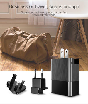 Planet Gates Baseus 3 Port USB Charger 3in1 Triple EU US UK Plug 2.4A Travel Wall Charger Adapter for iPhone Samsung Xiaomi Phone USB Charger