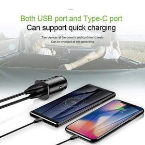 Baseus 30W Quick Charge 4.0 3.0 Car Charger For Xiaomi Mi9 Samsung S9 Fast PD AFC SCP for Huawei Supercharge Car Phone Charger