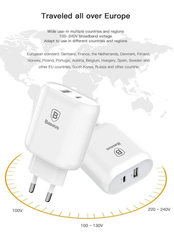 Planet Gates Baseus 32W USB C PD Charger For iPhone Xs X Quick Charge Type C PD 3.0 Mobile Phone Charger Fast Charging Type-c PD USB Charger