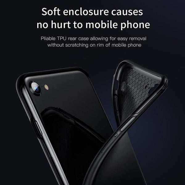 Planet Gates Baseus 360 Full Body Hard PC Case For iPhone 8 7 Plus Cover Tempered Glass+TPU Back Cover Protective Case For iPhone 8Plus 7Plus