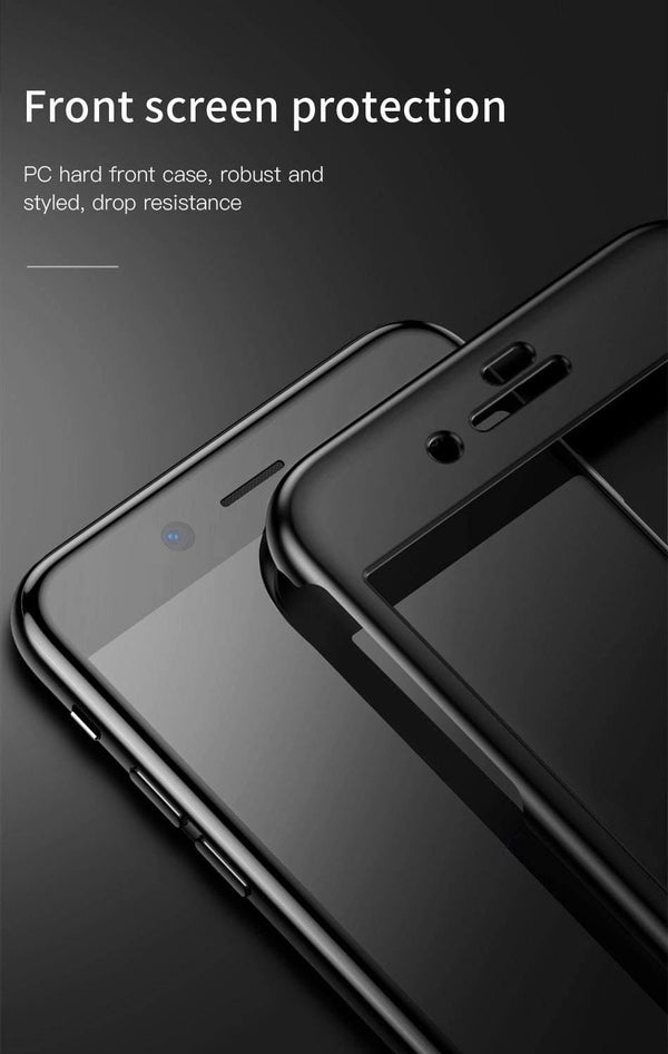 Planet Gates Baseus 360 Full Body Hard PC Case For iPhone 8 7 Plus Cover Tempered Glass+TPU Back Cover Protective Case For iPhone 8Plus 7Plus