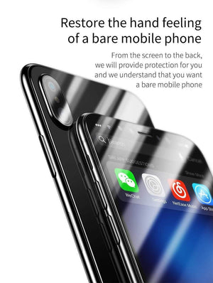 Planet Gates Baseus 3D Full Screen Protective Glass For iPhone X Screen Protector Front Film + Back Cover Glass For iPhone X Tempered Glass