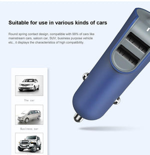 Planet Gates Baseus 3in1 5.5A USB Car Charger For iPhone X 8 Samsung Mobile Phone Charger 3 Ports USB Fast Car Charger & 1m Cable For iPhone