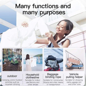 Baseus 3M Strong Elastic Rope Bungee Shock Cord Strap Stretch String Clothes Line with Hooks for Car Travel Outdoor Project Tent