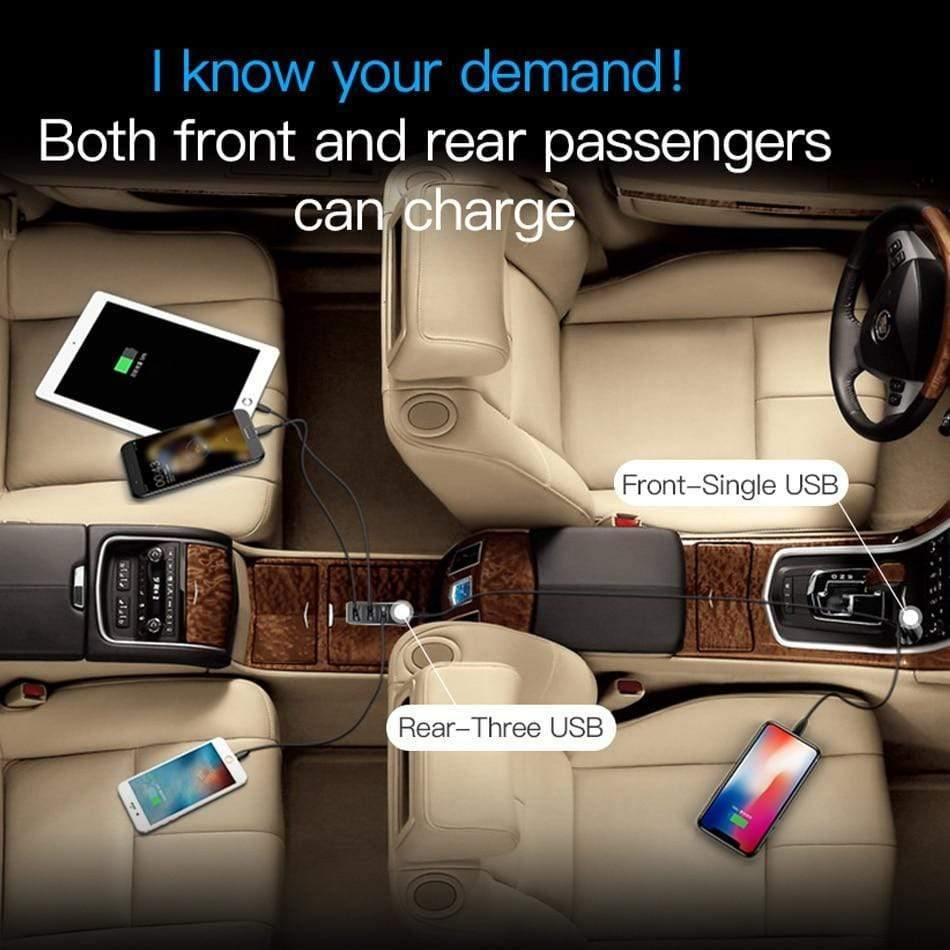 Baseus 4 USB Fast Car Charger For iPhone iPad Samsung Tablet Mobile Phone Charger 5V 5.5A Car USB Charger Adapter Car-Charger