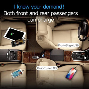 Baseus 4 USB Fast Car Charger For iPhone iPad Samsung Tablet Mobile Phone Charger 5V 5.5A Car USB Charger Adapter Car-Charger