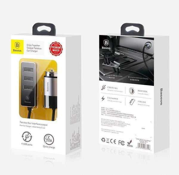 Planet Gates Baseus 4 USB Fast Car Charger For iPhone iPad Samsung Tablet Mobile Phone Charger 5V 5.5A Car USB Charger Car-Charger
