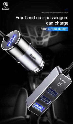 Planet Gates Baseus 4 USB Fast Car Charger For iPhone iPad Samsung Tablet Mobile Phone Charger 5V 5.5A Car USB Charger Car-Charger