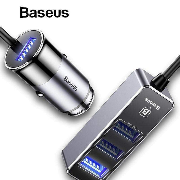 Planet Gates Baseus 4 USB Fast Car Charger For iPhone iPad Samsung Tablet Mobile Phone Charger 5V 5.5A Car USB Charger Car-Charger
