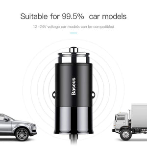 Planet Gates Baseus 4 USB Fast Car Charger For iPhone iPad Samsung Tablet Mobile Phone Charger 5V 5.5A Car USB Charger Car-Charger