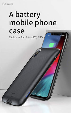 Planet Gates Baseus 4000mAh Battery Case For iPhone XS X Power Bank Charging Case External Battery Charger Case For iPhone Xs X S Back Cover