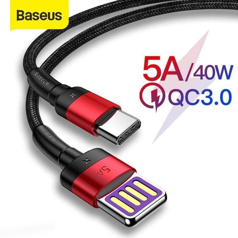 Baseus 40W Supecharge USB Type C Cable for Huawei P30 Mate 20 30 Pro 5A Fast Charging Quick Charge 3.0 Type USB-C Data Cable