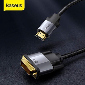 Baseus 4KHD DVI to HDMI Cable Male to Male Two-way HDMI to DVI Adapter Converter for PS4 PC HDTV Projector