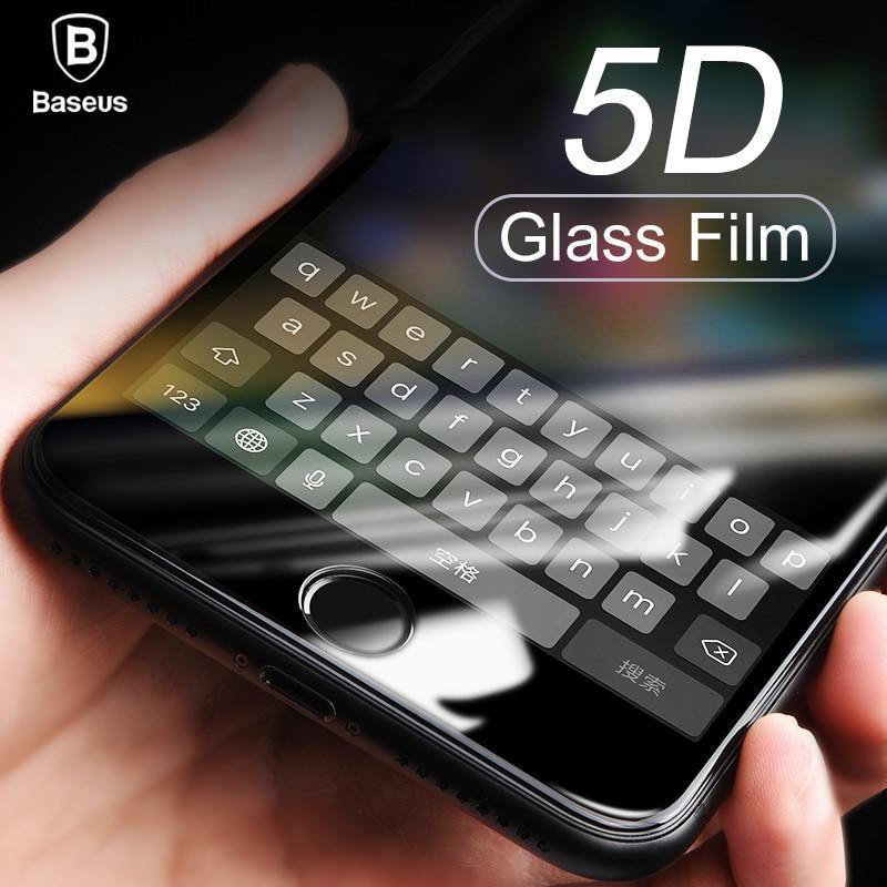 Planet Gates Baseus 5D Screen Protector Tempered Glass For iPhone X 8 7 Plus Full Cover Protective Anti Blue Toughened Glass Film For iPhonX