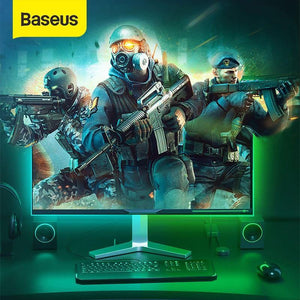 Baseus 5M LED Strip Light RGB 5050 Flexible LED Gaming Light Tape Ribbon 12V DIY Aura Sync Lighting For PC Computer Mid Tower (1.5M Black 0-5W)