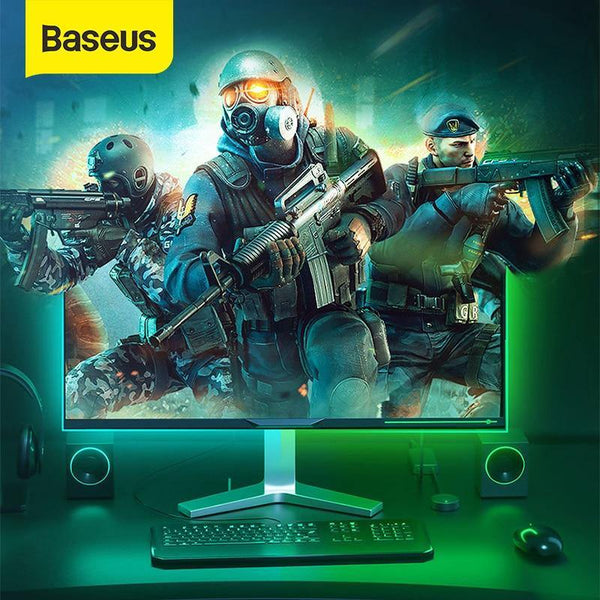 Baseus 5M LED Strip Light RGB 5050 Flexible LED Gaming Light Tape Ribbon 12V DIY Aura Sync Lighting For PC Computer Mid Tower (1.5M Black 0-5W)