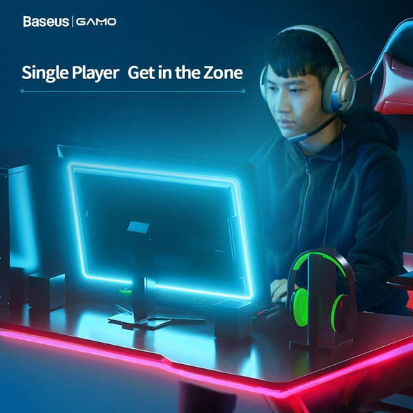 Baseus 5M LED Strip Light RGB 5050 Flexible LED Gaming Light Tape Ribbon 12V DIY Aura Sync Lighting For PC Computer Mid Tower (1.5M Black 0-5W)